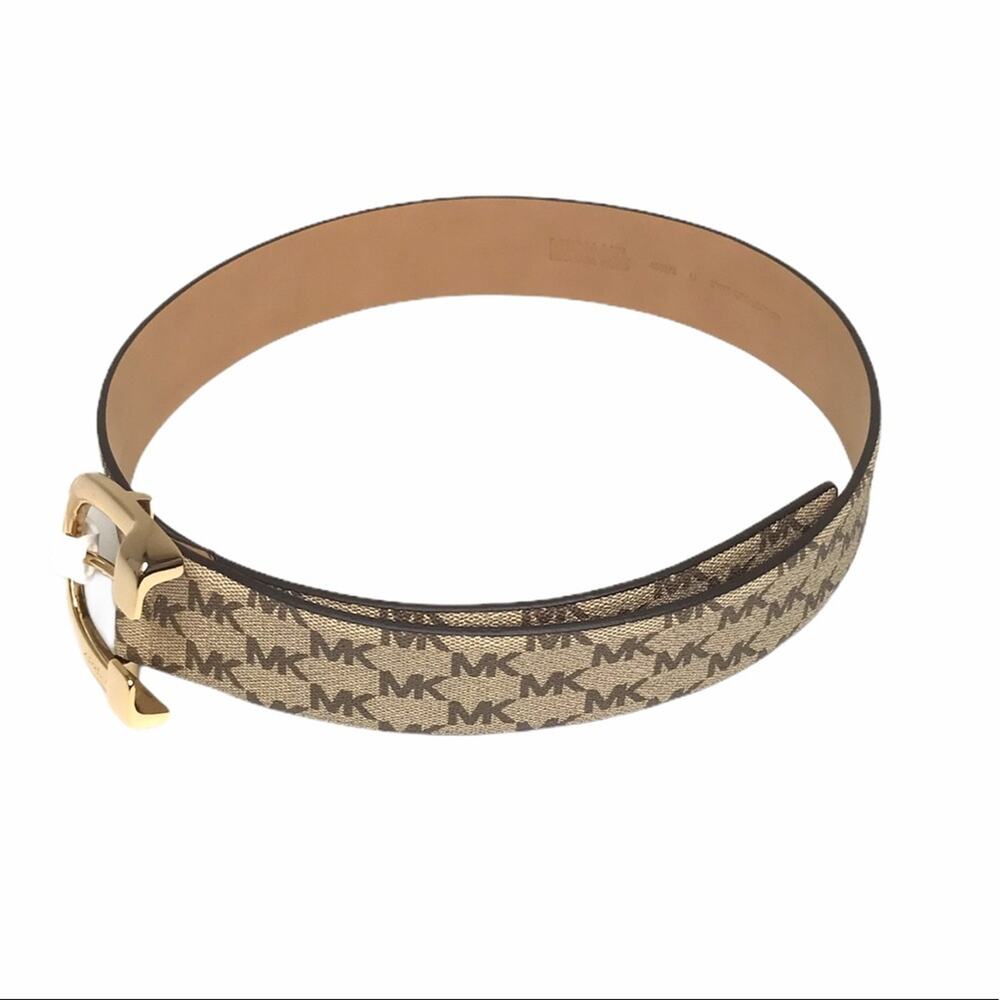 Michael Kors Logo Belt Tan Brown Size Medium